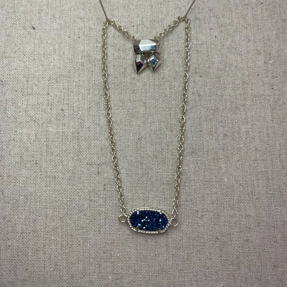 Kendra Scott Gold & Blue Drusy Stud Earrings and Bracelet - Picture 1 of 2